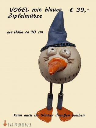 Vogel groß mit blauer Mütze © Palmberger